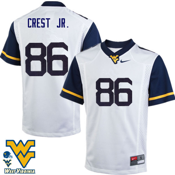 NCAA Men's William Crest Jr. West Virginia Mountaineers White #86 Nike Stitched Football College Authentic Jersey IR23S82YT